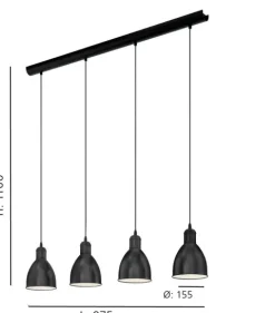 Candeeiro de Tecto Suspenso Vintage Eglo Priddy 49466