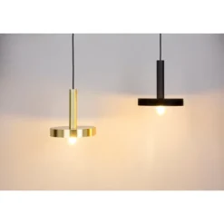 Candeeiro de Tecto Suspenso Whizz Preto Ouro Faro 20160