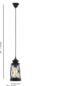 Candeeiro de tecto vintage eglo suspenso Bradford 49213