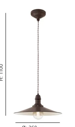Candeeiro de tecto Vintage Eglo stockbury diam. Ø 360mm 49456