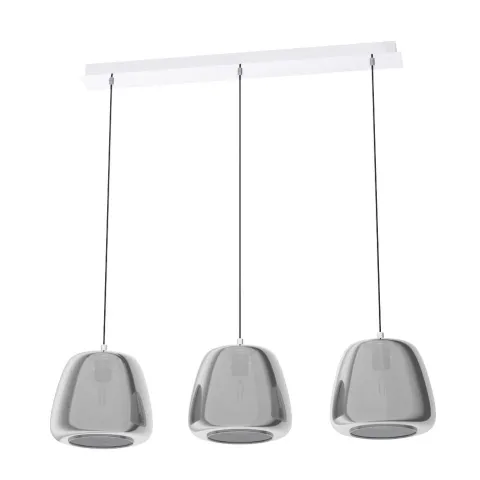 Candeeiro de teto ALBARINO em aço com vidro cromado e preto, 3 lâmpadas E27 39667
