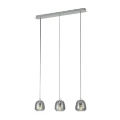 Candeeiro de teto ALBARINO em aço com vidro cromado e preto, 3 lâmpadas E27 39667