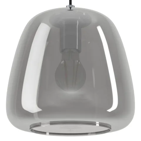 Candeeiro de teto ALBARINO em aço com vidro cromado e preto, 3 lâmpadas E27 39667