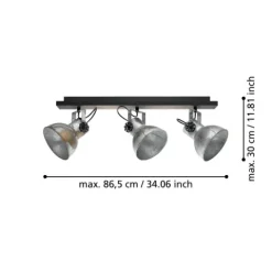 Candeeiro de Teto BARNSTAPLE EGLO - 3 Focos Ajustáveis, Estilo Industrial 49652