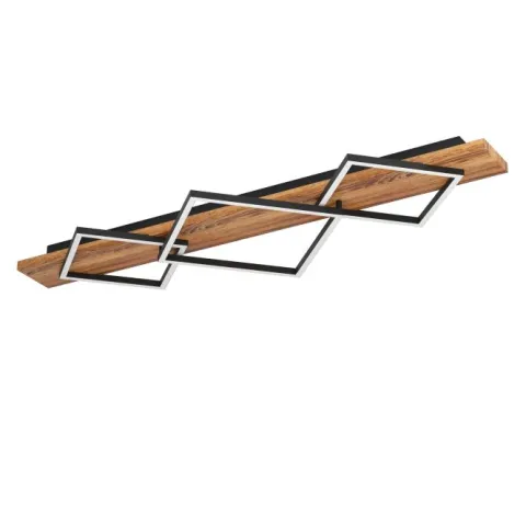 Candeeiro de teto BOYAL EGLO com Madeira Natural e Metal Preto Mate 901936