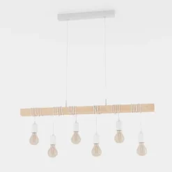 Candeeiro de teto branco e madeira TOWNSHEND EGLO 43705
