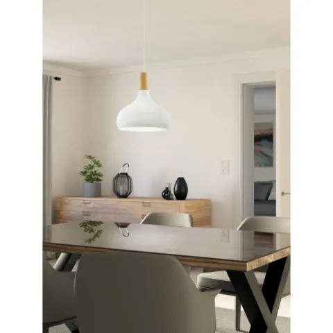 Candeeiro de teto branco e marrom SABINAR EGLO 901178