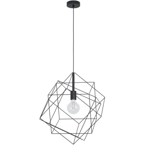 Candeeiro de teto com abajur de arame preto STRAITON EGLO 43359