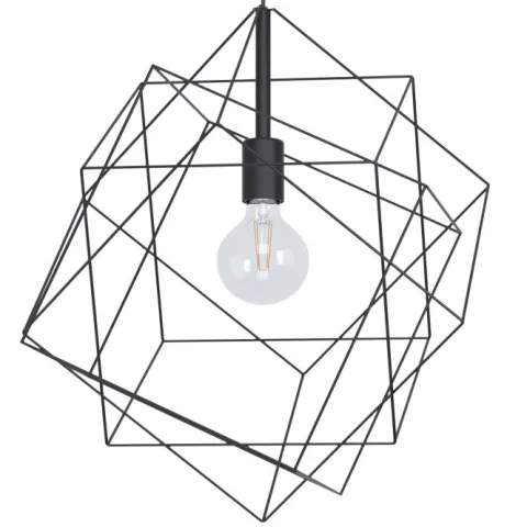 Candeeiro de teto com abajur de arame preto STRAITON EGLO 43359