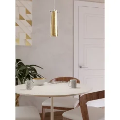 Candeeiro de teto com abajur de vidro e acabamento folha de ouro PINTO GOLD EGLO 97651