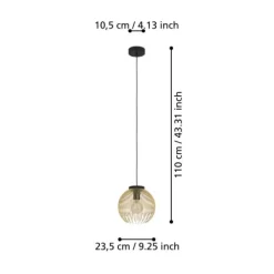 Candeeiro de teto com abajur de arame dourado VENEZUELA EGLO 900166