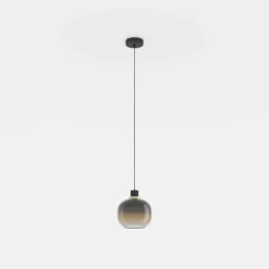 Candeeiro de teto com abajur de vidro esférico preto e castanho OILELLA EGLO 99614