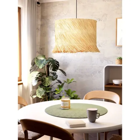 Candeeiro de teto com abajur em vime natural PAISANO EGLO 390238