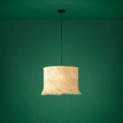 Candeeiro de teto com abajur em vime natural PAISANO EGLO 390238