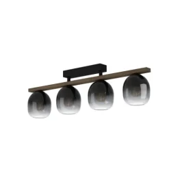 Candeeiro de teto com abajures de vidro e pinho castanho FILAGO EGLO 900185