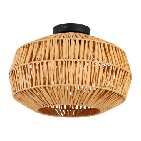 Candeeiro de teto com abajur em corda natural SHELDON EGLO 44142