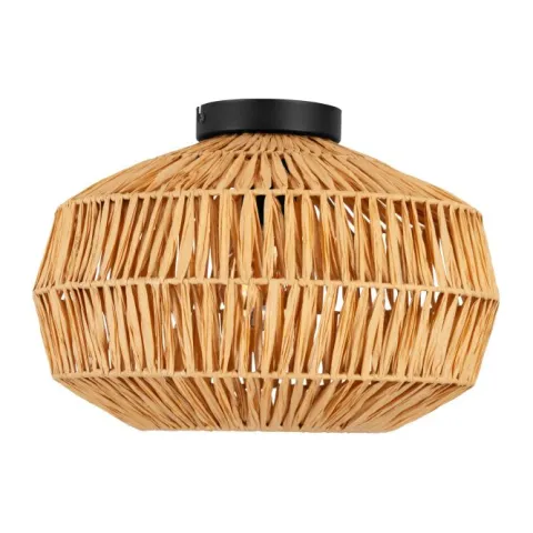 Candeeiro de teto com abajur em corda natural SHELDON EGLO 44142