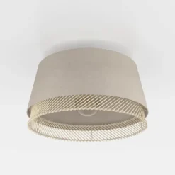 Candeeiro de teto com abajures em linho e bambu TABLEY EGLO 43974