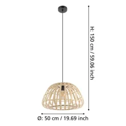 Candeeiro de teto com abajur em bambu natural MONTEZUELO EGLO 390151