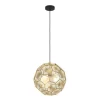 Candeeiro de teto com abajur metal latão e design geométrico SKOURA EGLO 39755