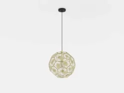 Candeeiro de teto com abajur metal latão e design geométrico SKOURA EGLO 39755