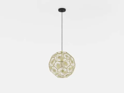 Candeeiro de teto com abajur metal latão e design geométrico SKOURA EGLO 39755