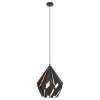 Candeeiro de teto com abajur metálico preto e interior cobre CARLTON 1 EGLO 49878