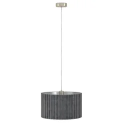 Candeeiro de teto com abajur oval em veludo cinzento TAMARESCO EGLO 39773