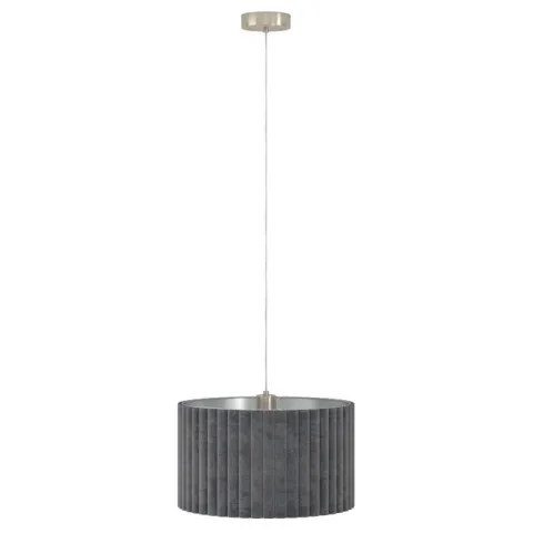 Candeeiro de teto com abajur oval em veludo cinzento TAMARESCO EGLO 39773