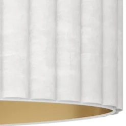 Candeeiro de teto com abajur oval em veludo branco e dourado TAMARESCO EGLO 39764