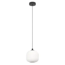 Candeeiro de teto com abajur redondo em vidro branco MANTUNALLE EGLO 99366
