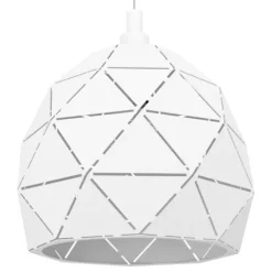 Candeeiro de teto com abajur redondo em metal branco ROCCAFORTE EGLO 97854