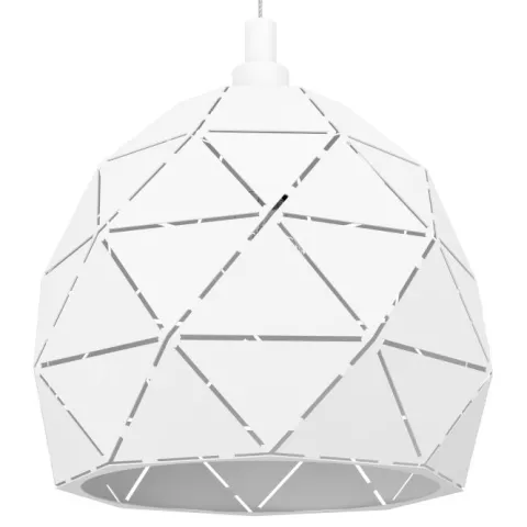 Candeeiro de teto com abajur redondo em metal branco ROCCAFORTE EGLO 97854