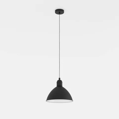 Candeeiro de teto com abajur redondo preto e branco PRIDDY EGLO 43878