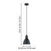 Candeeiro de teto com abajur redondo preto e branco PRIDDY EGLO 49464
