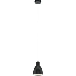 Candeeiro de teto com abajur redondo preto e branco PRIDDY EGLO 49464