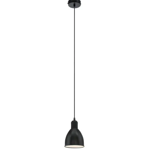 Candeeiro de teto com abajur redondo preto e branco PRIDDY EGLO 49464