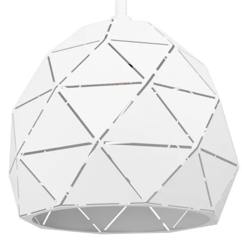 Candeeiro de teto com abajur redondo em metal branco ROCCAFORTE EGLO 97855