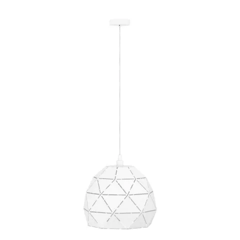 Candeeiro de teto com abajur redondo em metal branco ROCCAFORTE EGLO 97855