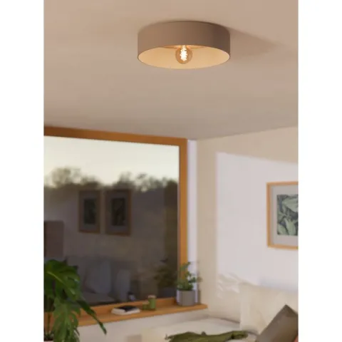 Candeeiro de teto com abajur redondo metal taupe DUAIA EGLO 900838