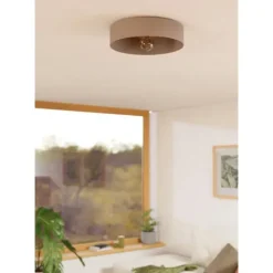 Candeeiro de teto com abajur redondo metal taupe DUAIA EGLO 900838