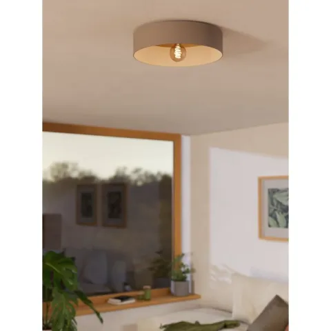 Candeeiro de teto com abajur redondo metal taupe DUAIA EGLO 900838