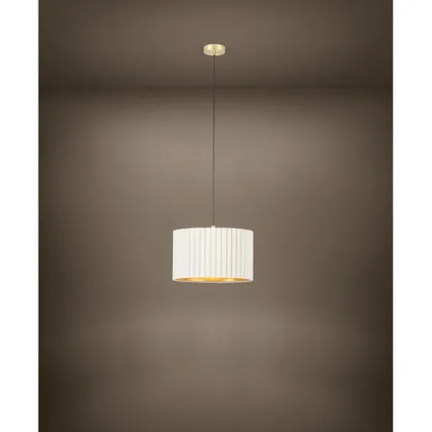 Candeeiro de teto com abajur redondo de veludo branco TAMARESCO EGLO 39765