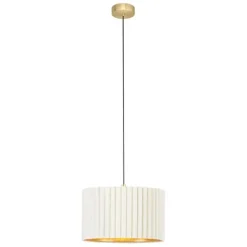 Candeeiro de teto com abajur redondo de veludo branco TAMARESCO EGLO 39765