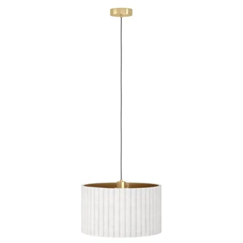 Candeeiro de teto com abajur redondo de veludo branco TAMARESCO EGLO 39765