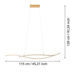 Candeeiro de teto com acabamento em madeira GRISOLIA EGLO 901212