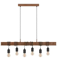 Candeeiro de teto com barra de metal castanho-ferrugem TOWNSHEND 4 EGLO 49859