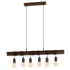 Candeeiro de teto com barra de metal castanho-ferrugem TOWNSHEND 4 EGLO 49859