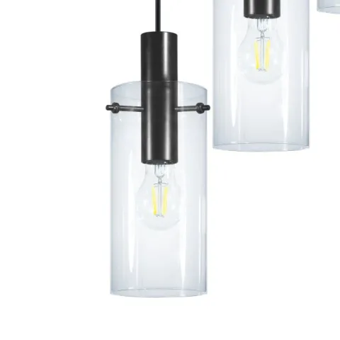 Candeeiro de teto com 5 cilindros de vidro transparente MONTEFINO EGLO 97368