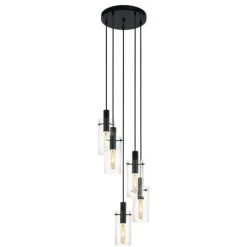 Candeeiro de teto com 5 cilindros de vidro transparente MONTEFINO EGLO 97368